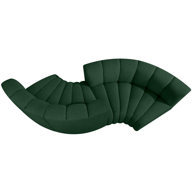 Meridian Arc Green Boucle Fabric 4 pc Modular Sectional IMAGE 6