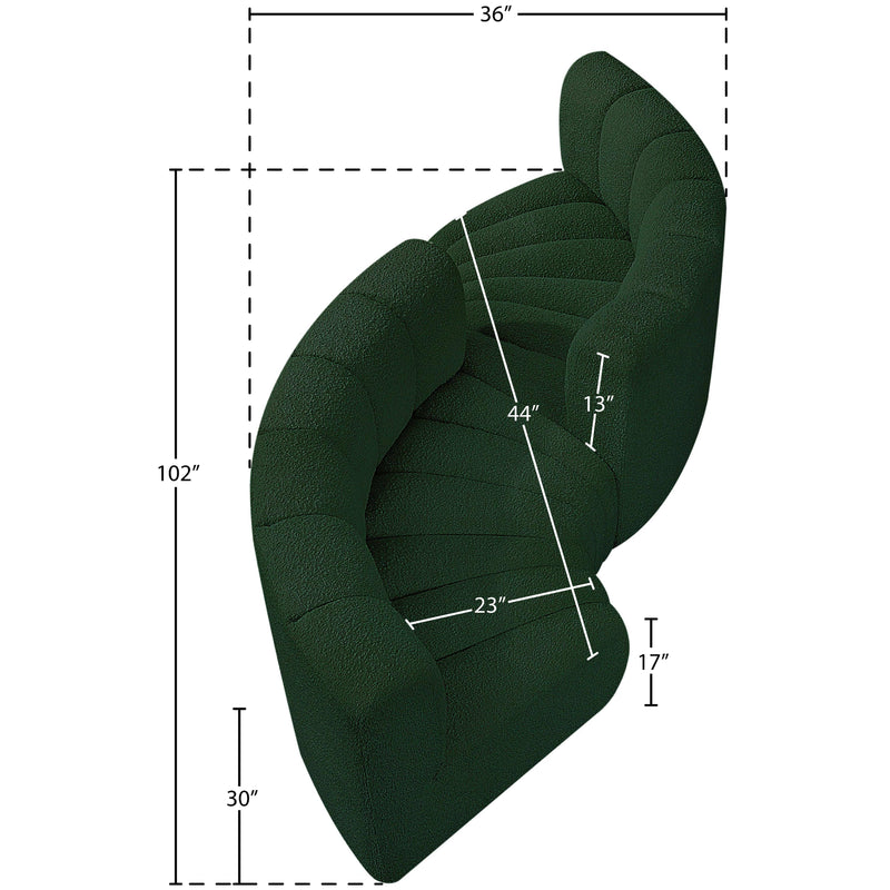 Meridian Arc Green Boucle Fabric 4 pc Modular Sectional IMAGE 8