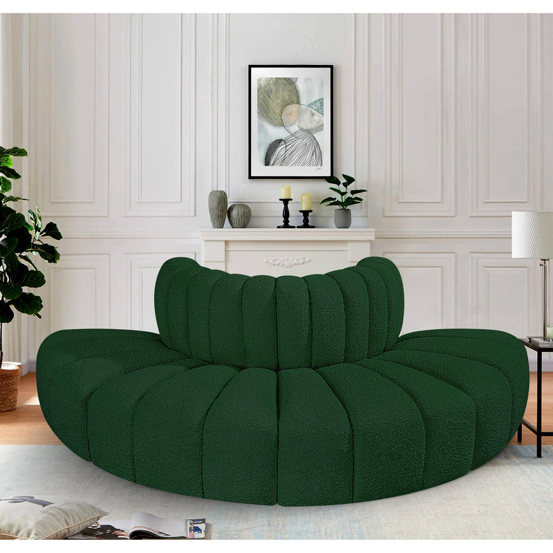 Meridian Arc Green Boucle Fabric 4 pc Modular Sectional IMAGE 2