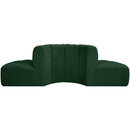 Meridian Arc Green Boucle Fabric 4 pc Modular Sectional IMAGE 3