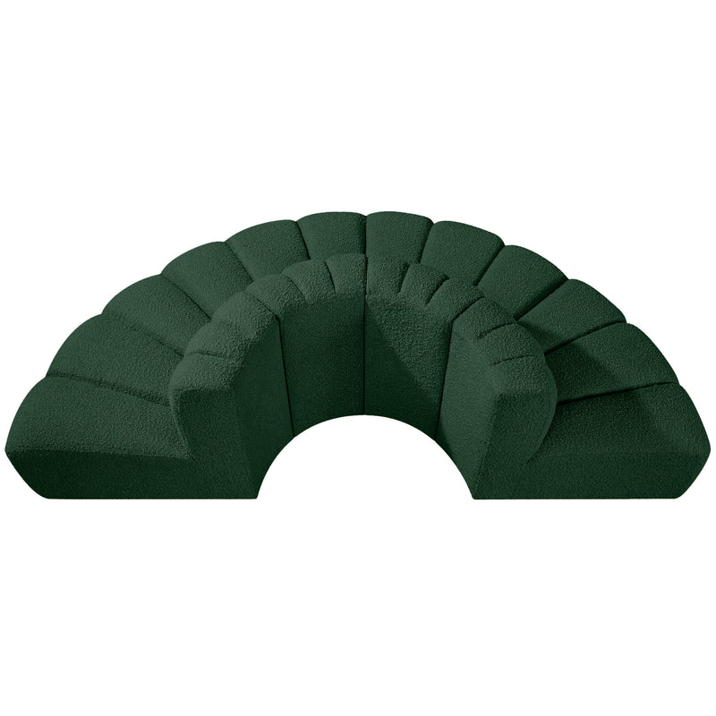 Meridian Arc Green Boucle Fabric 4 pc Modular Sectional IMAGE 5