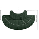 Meridian Arc Green Boucle Fabric 4 pc Modular Sectional IMAGE 7