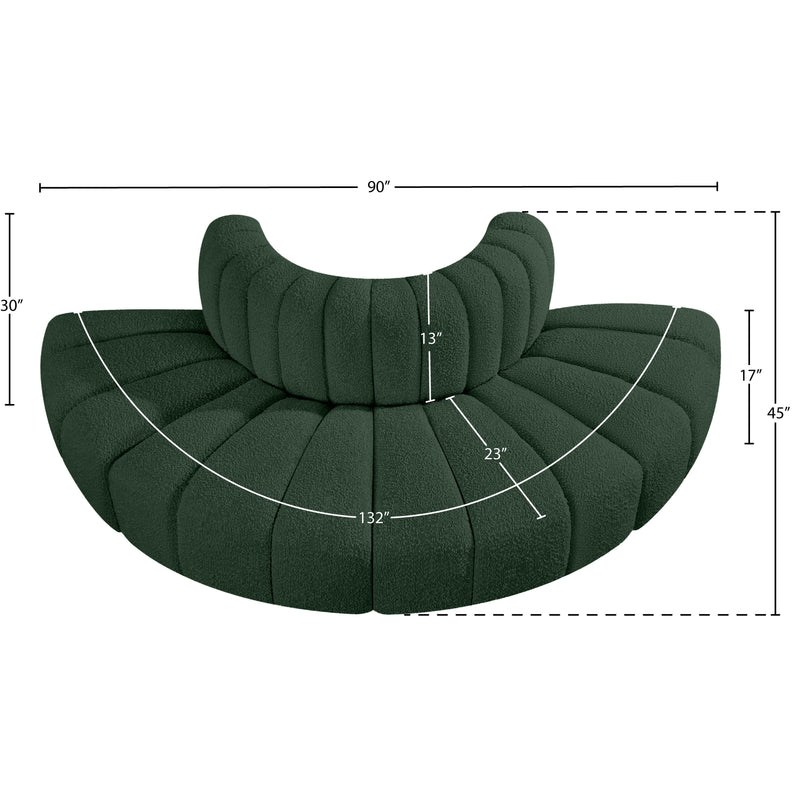 Meridian Arc Green Boucle Fabric 4 pc Modular Sectional IMAGE 7
