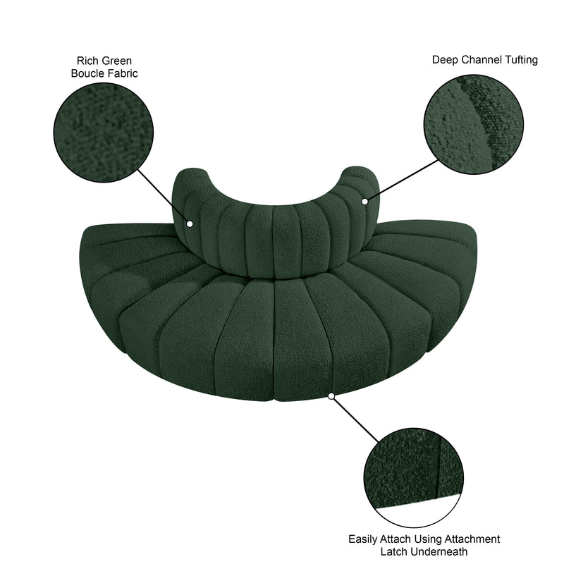 Meridian Arc Green Boucle Fabric 4 pc Modular Sectional IMAGE 8