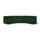 Meridian Arc Green Boucle Fabric 5 pc Modular Sectional IMAGE 1