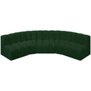 Meridian Arc Green Boucle Fabric 5 pc Modular Sectional IMAGE 4