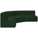 Meridian Arc Green Boucle Fabric 5 pc Modular Sectional IMAGE 5