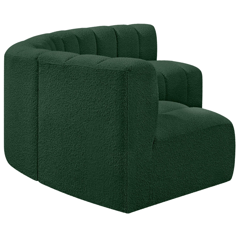 Meridian Arc Green Boucle Fabric 5 pc Modular Sectional IMAGE 6