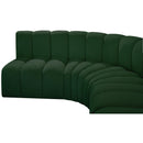 Meridian Arc Green Boucle Fabric 5 pc Modular Sectional IMAGE 7