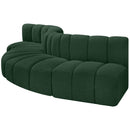 Meridian Arc Green Boucle Fabric 5 pc Modular Sectional IMAGE 5