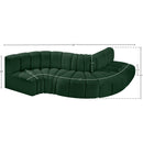 Meridian Arc Green Boucle Fabric 5 pc Modular Sectional IMAGE 6