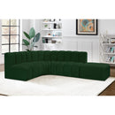 Meridian Arc Green Boucle Fabric 5 pc Modular Sectional IMAGE 2