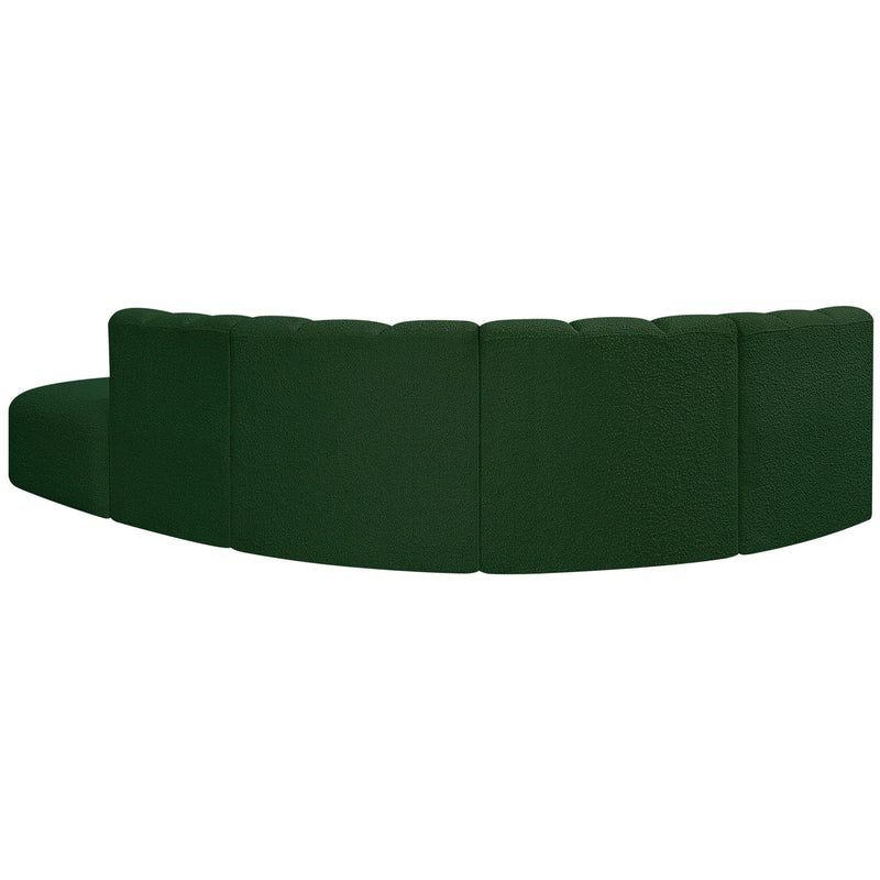 Meridian Arc Green Boucle Fabric 5 pc Modular Sectional IMAGE 3