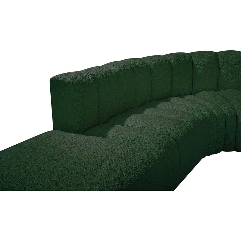 Meridian Arc Green Boucle Fabric 5 pc Modular Sectional IMAGE 6