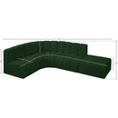 Meridian Arc Green Boucle Fabric 5 pc Modular Sectional IMAGE 7