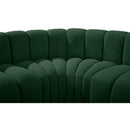 Meridian Arc Green Boucle Fabric 6 pc Modular Sectional IMAGE 6