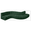 Meridian Arc Green Boucle Fabric 6 pc Modular Sectional IMAGE 7