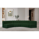 Meridian Arc Green Boucle Fabric 6 pc Modular Sectional IMAGE 2