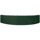 Meridian Arc Green Boucle Fabric 6 pc Modular Sectional IMAGE 3