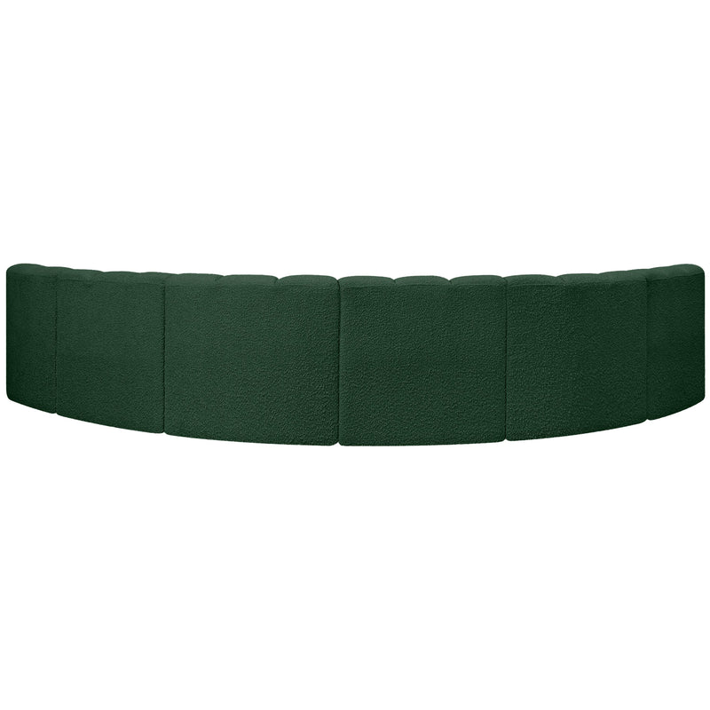 Meridian Arc Green Boucle Fabric 6 pc Modular Sectional IMAGE 3