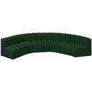 Meridian Arc Green Boucle Fabric 6 pc Modular Sectional IMAGE 4