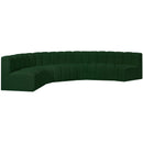Meridian Arc Green Boucle Fabric 6 pc Modular Sectional IMAGE 5