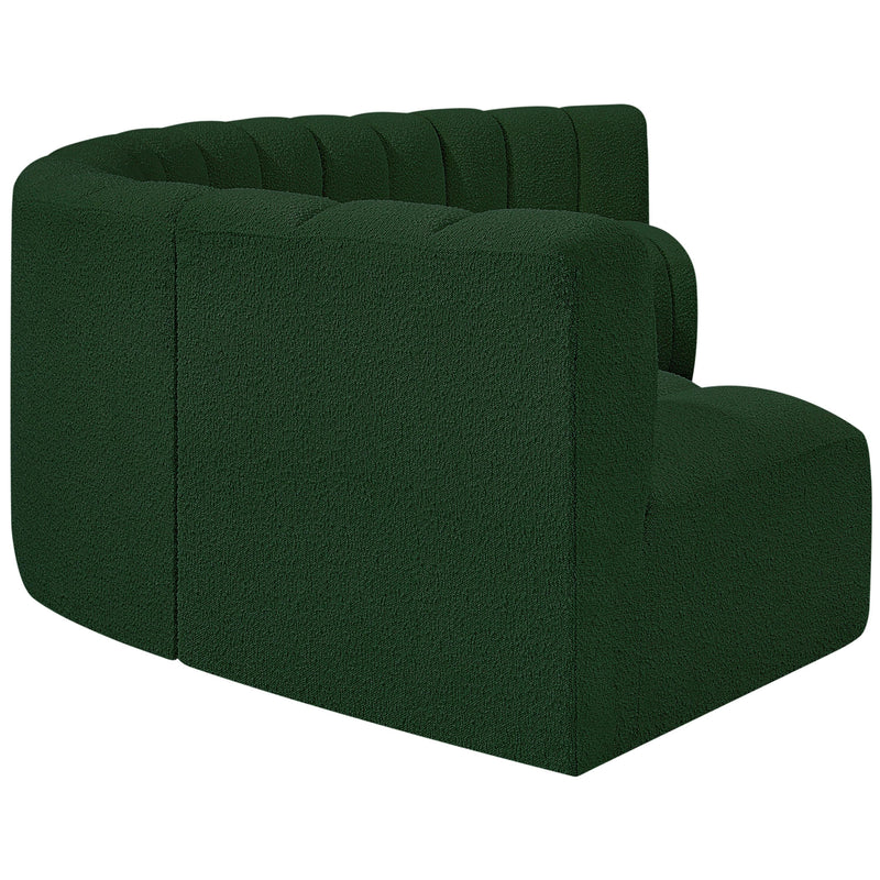 Meridian Arc Green Boucle Fabric 6 pc Modular Sectional IMAGE 6