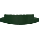 Meridian Arc Green Boucle Fabric 6 pc Modular Sectional IMAGE 3