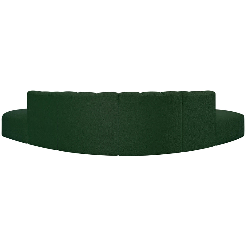 Meridian Arc Green Boucle Fabric 6 pc Modular Sectional IMAGE 3
