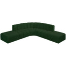 Meridian Arc Green Boucle Fabric 6 pc Modular Sectional IMAGE 4