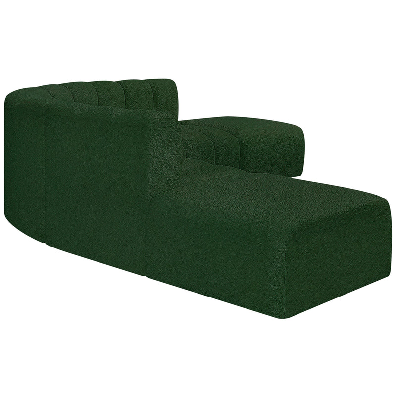 Meridian Arc Green Boucle Fabric 6 pc Modular Sectional IMAGE 5