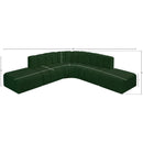 Meridian Arc Green Boucle Fabric 6 pc Modular Sectional IMAGE 7