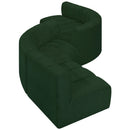 Meridian Arc Green Boucle Fabric 6 pc Modular Sectional IMAGE 3