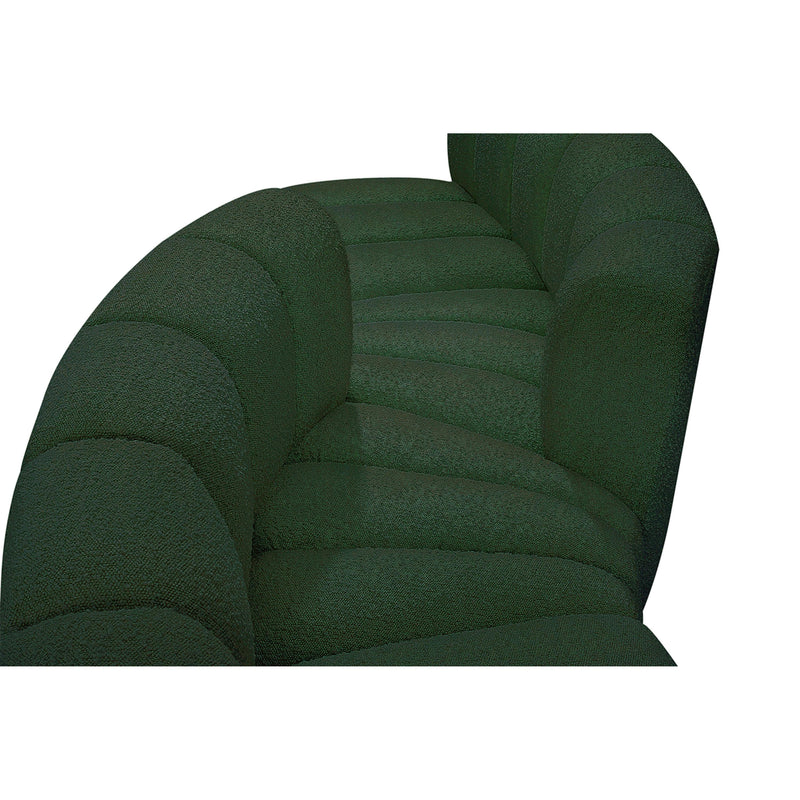 Meridian Arc Green Boucle Fabric 6 pc Modular Sectional IMAGE 4