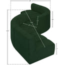 Meridian Arc Green Boucle Fabric 6 pc Modular Sectional IMAGE 5