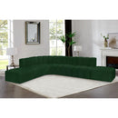 Meridian Arc Green Boucle Fabric 7 pc Modular Sectional IMAGE 2