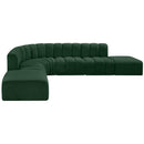 Meridian Arc Green Boucle Fabric 7 pc Modular Sectional IMAGE 5