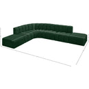 Meridian Arc Green Boucle Fabric 7 pc Modular Sectional IMAGE 6