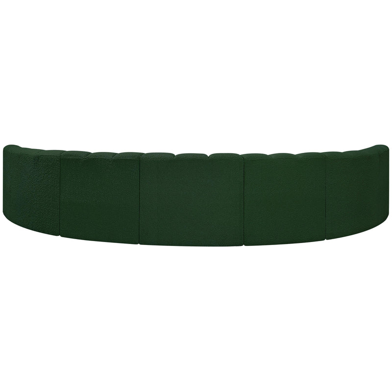 Meridian Arc Green Boucle Fabric 7 pc Modular Sectional IMAGE 3