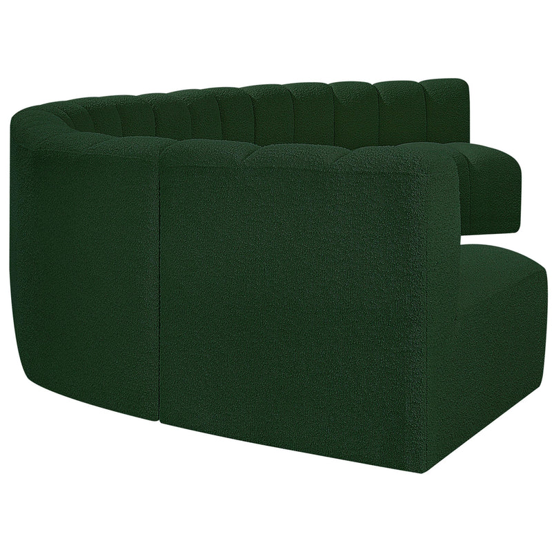 Meridian Arc Green Boucle Fabric 7 pc Modular Sectional IMAGE 6