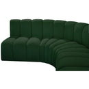 Meridian Arc Green Boucle Fabric 7 pc Modular Sectional IMAGE 7