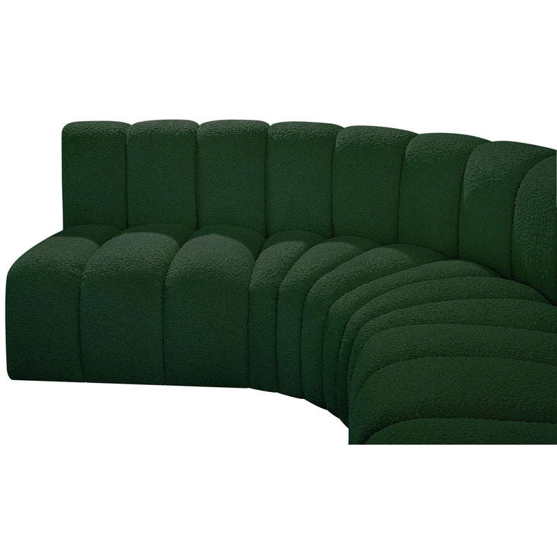 Meridian Arc Green Boucle Fabric 7 pc Modular Sectional IMAGE 7