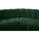 Meridian Arc Green Boucle Fabric 7 pc Modular Sectional IMAGE 8