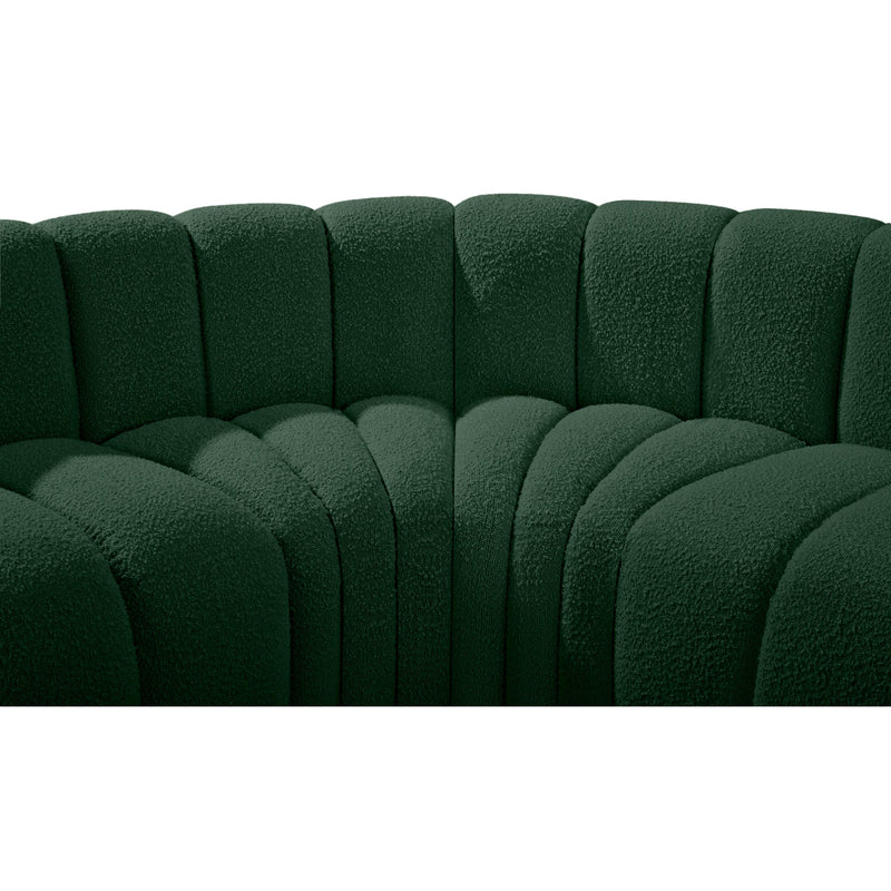 Meridian Arc Green Boucle Fabric 7 pc Modular Sectional IMAGE 8