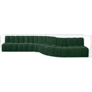 Meridian Arc Green Boucle Fabric 7 pc Modular Sectional IMAGE 11