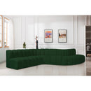 Meridian Arc Green Boucle Fabric 7 pc Modular Sectional IMAGE 2