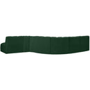Meridian Arc Green Boucle Fabric 7 pc Modular Sectional IMAGE 3