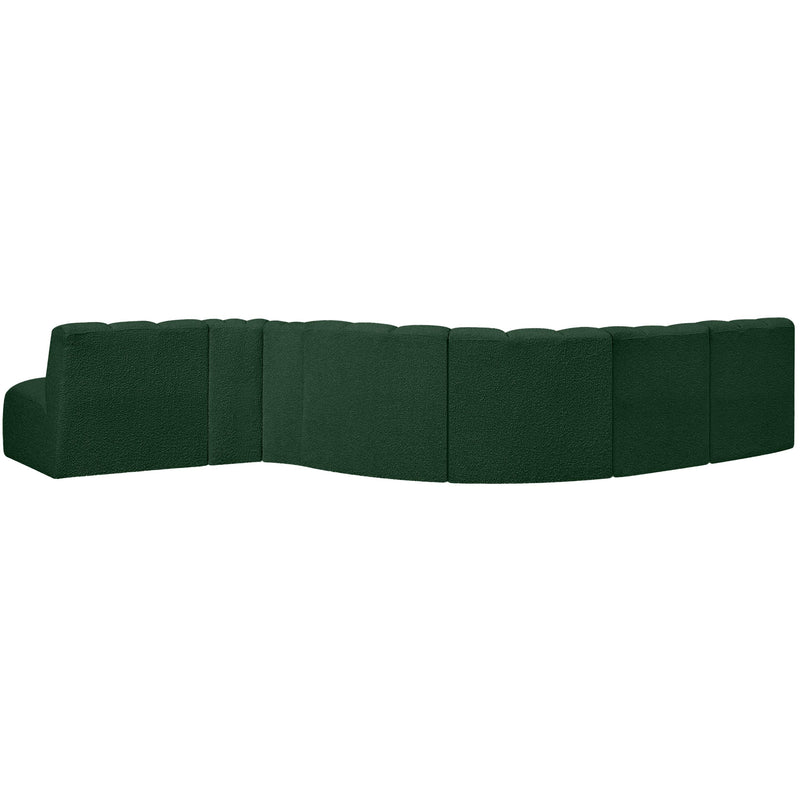 Meridian Arc Green Boucle Fabric 7 pc Modular Sectional IMAGE 3