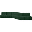 Meridian Arc Green Boucle Fabric 7 pc Modular Sectional IMAGE 4