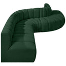 Meridian Arc Green Boucle Fabric 7 pc Modular Sectional IMAGE 7